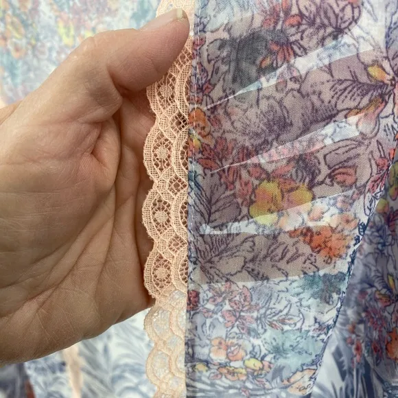 Victorias Secret floral open‎ sheer kimono/robe, size XS/S