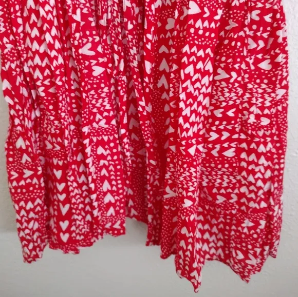 Victoria's Secret Red white heart print kimono robe cover up one size fits all