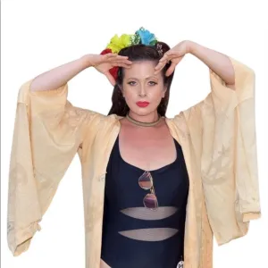 Vintage Asian yellow kimono robe