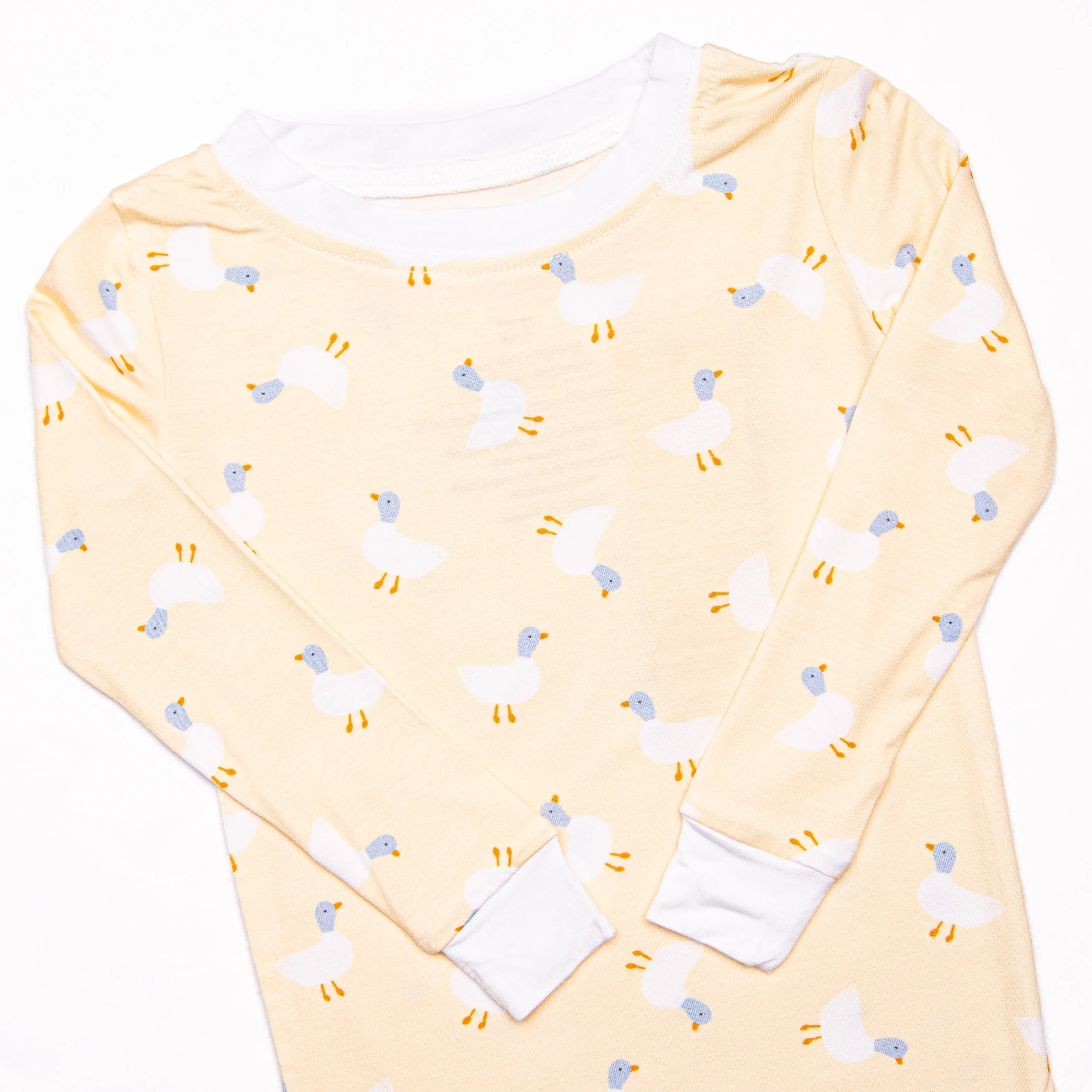 Waddle and Wake Bamboo Pajama Set, Yellow