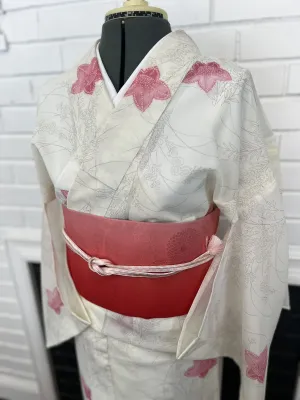 WASHABLE KIMONO, Balloon flower, Size: S-M / Japanese Traditional Women's Summer Kimono