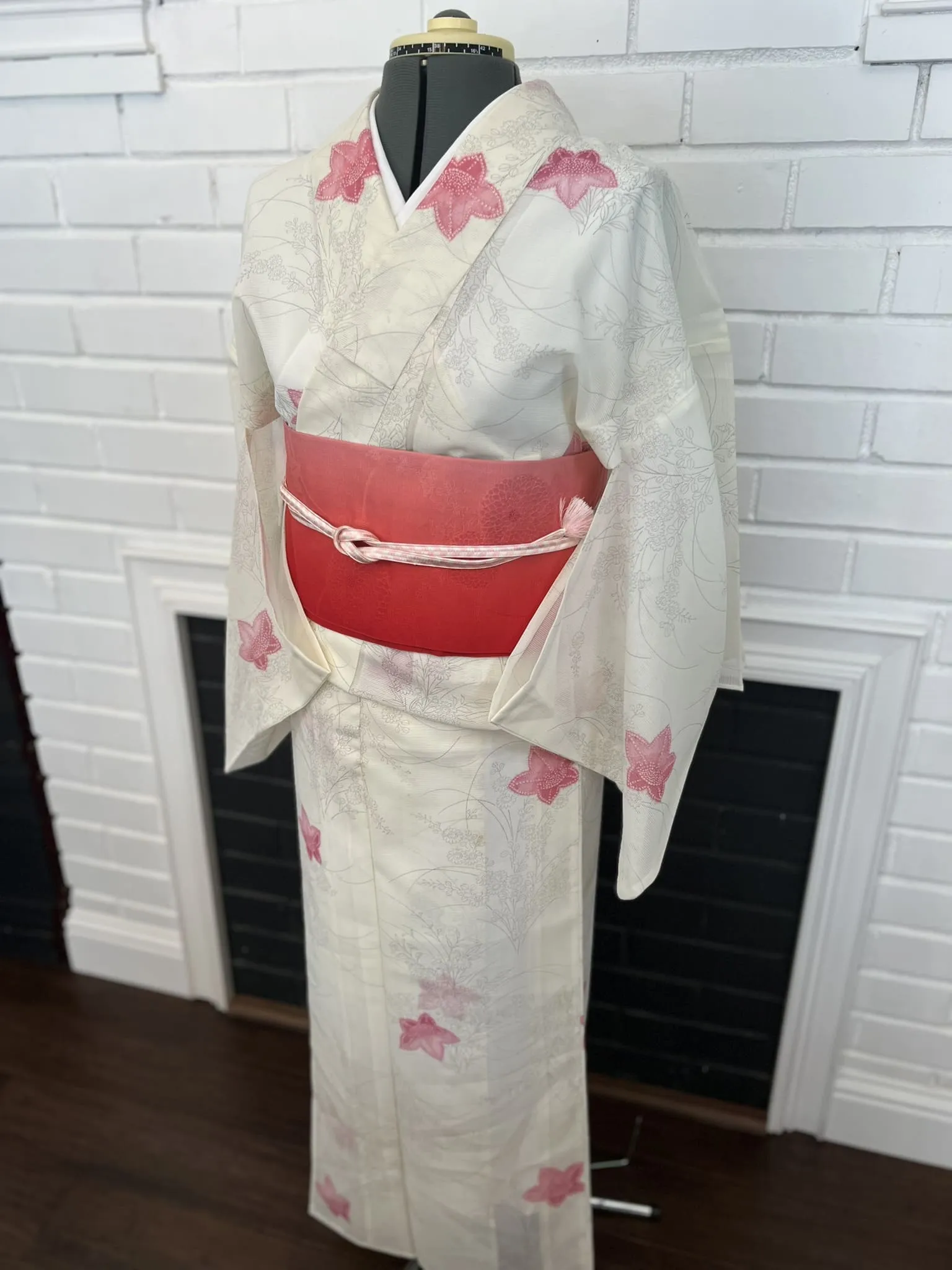 WASHABLE KIMONO, Balloon flower, Size: S-M / Japanese Traditional Women's Summer Kimono