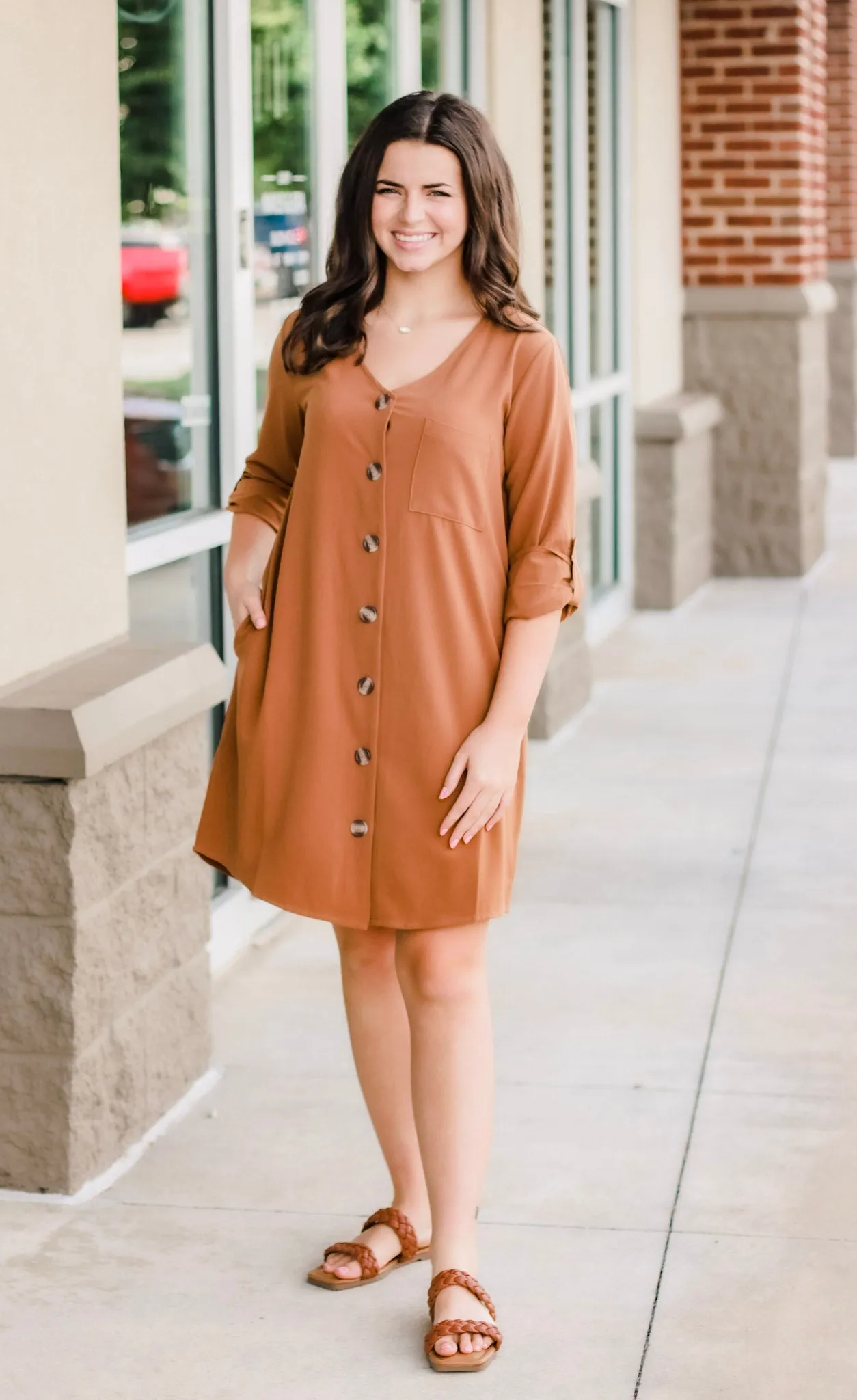 Wear it Two Ways Camel Cardi Dress