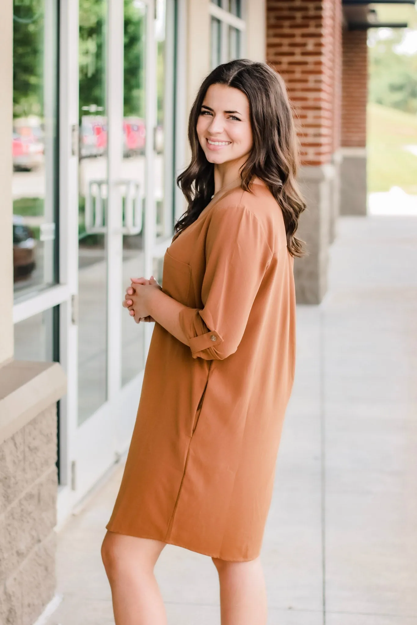 Wear it Two Ways Camel Cardi Dress