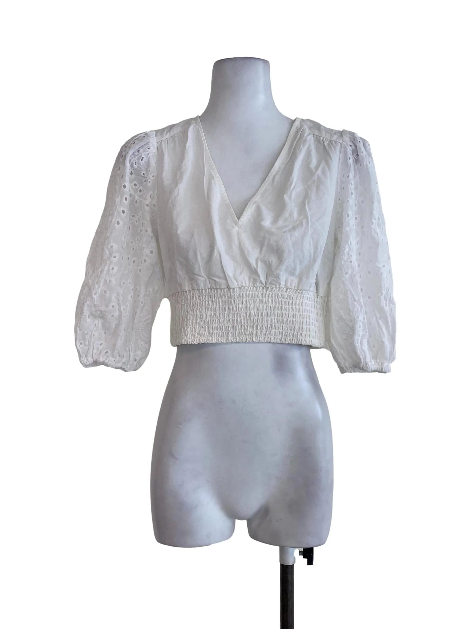 White V Neck Top