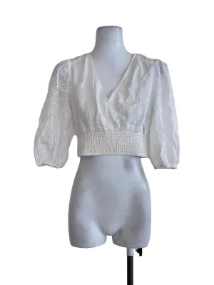 White V Neck Top