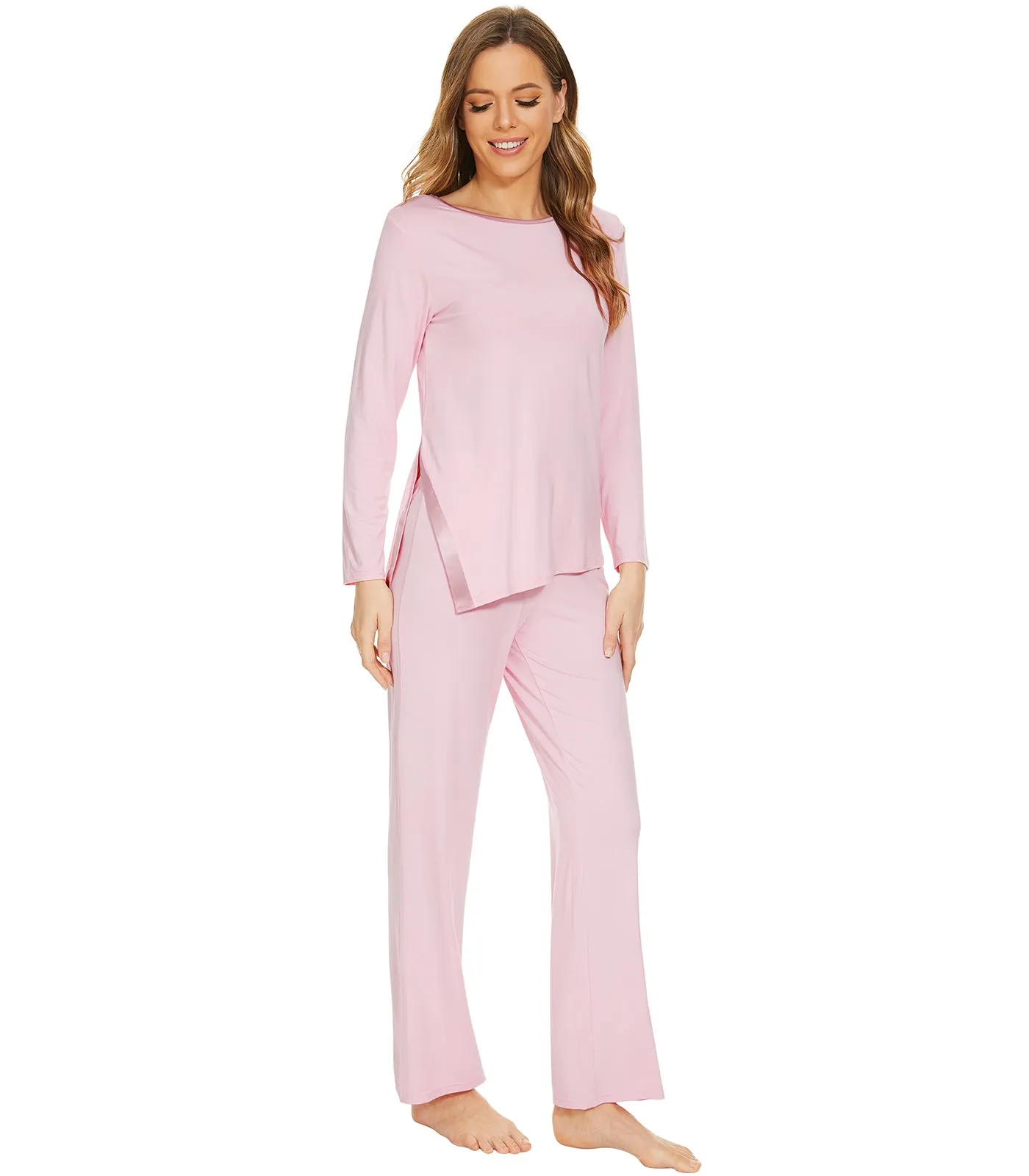 WiWi Bamboo Pajamas Set for Women Long Sleeve Sleepwear