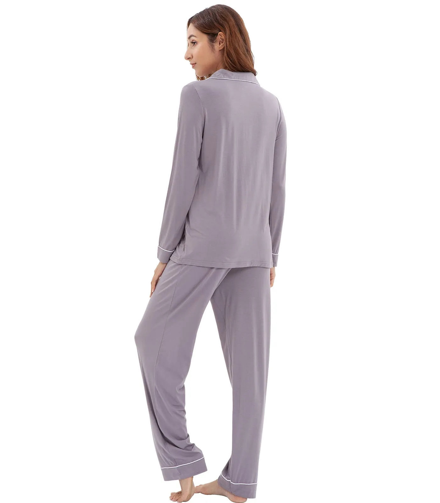 WiWi Pajamas Set Long Sleeve Nightwear Loungewear