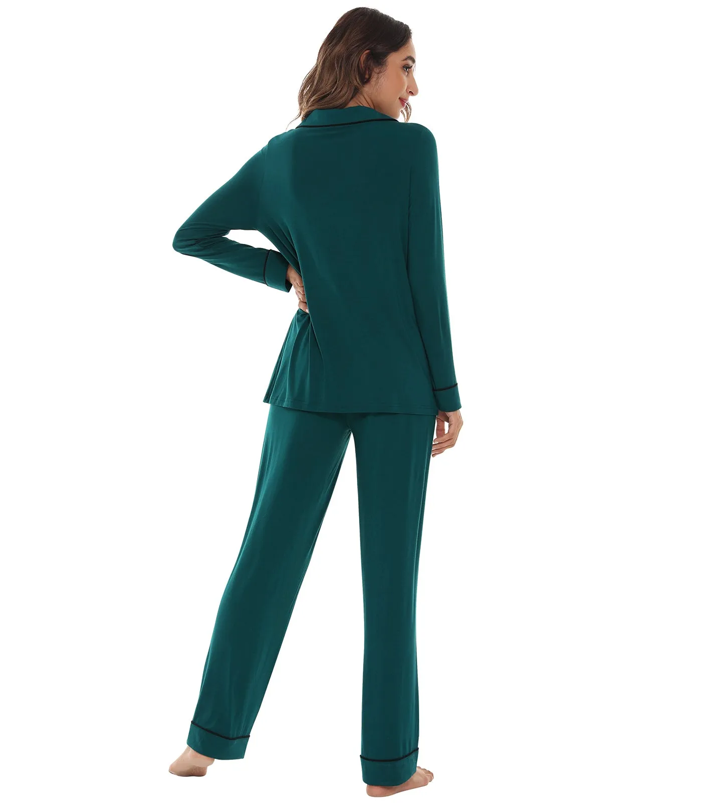 WiWi Pajamas Set Long Sleeve Nightwear Loungewear