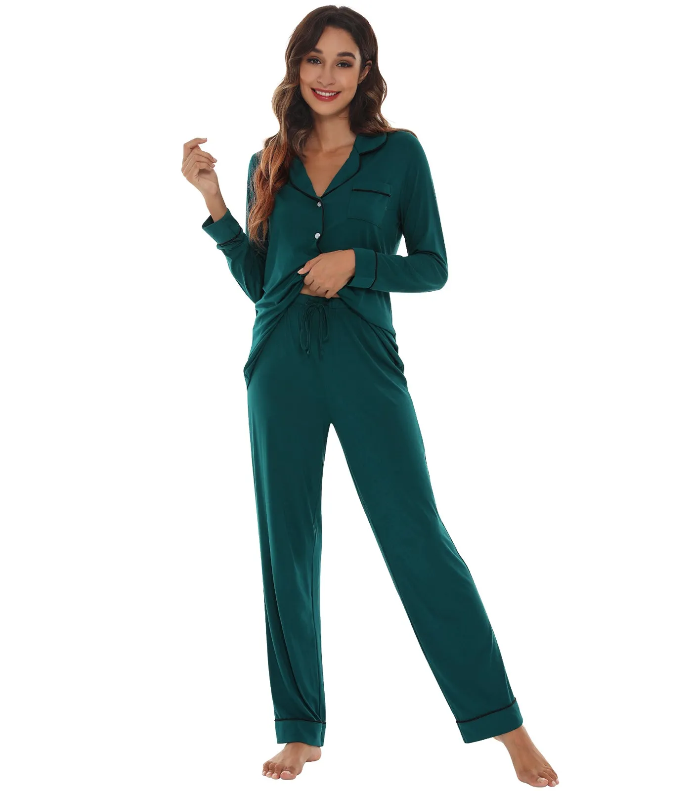 WiWi Pajamas Set Long Sleeve Nightwear Loungewear