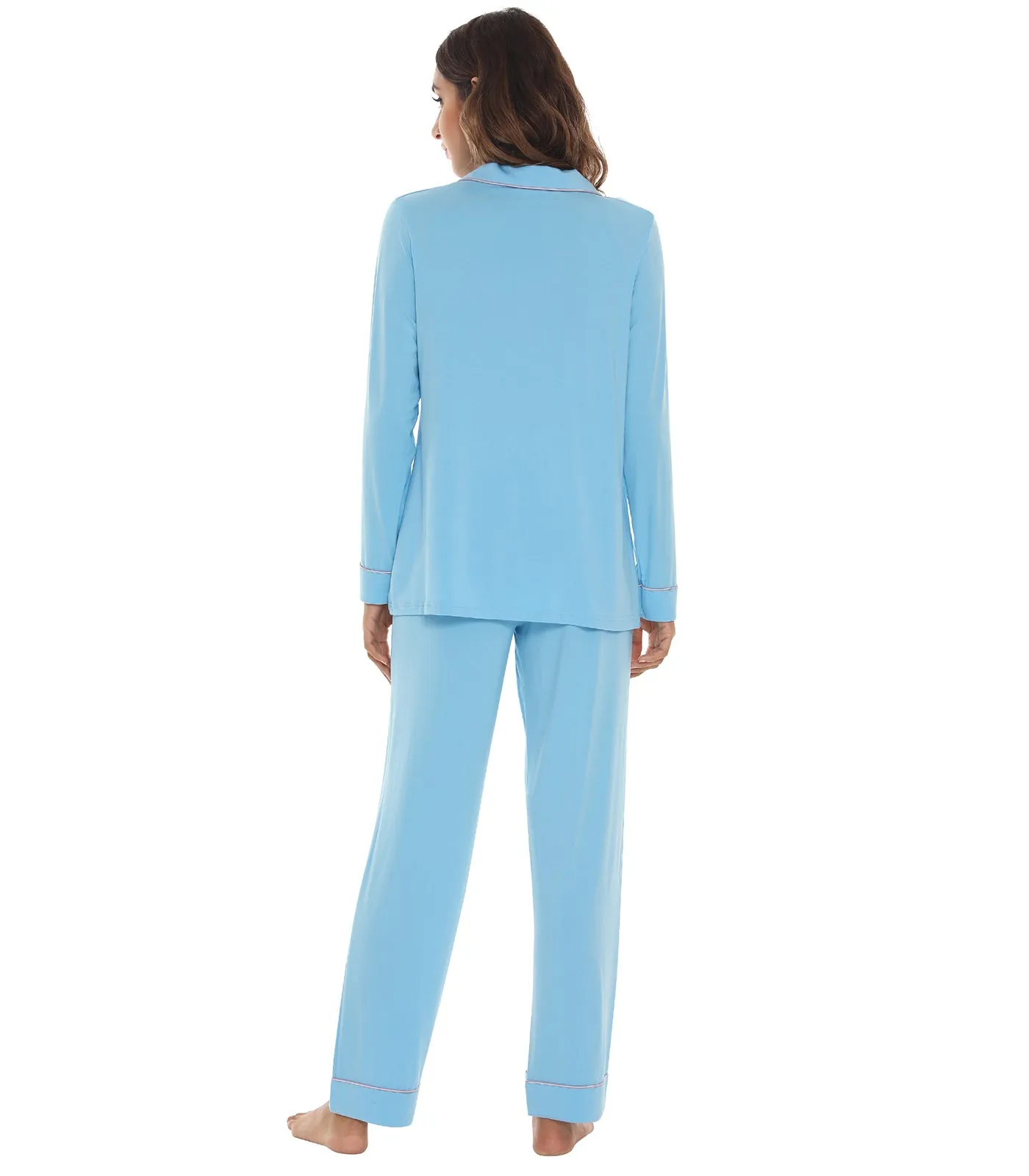WiWi Pajamas Set Long Sleeve Nightwear Loungewear