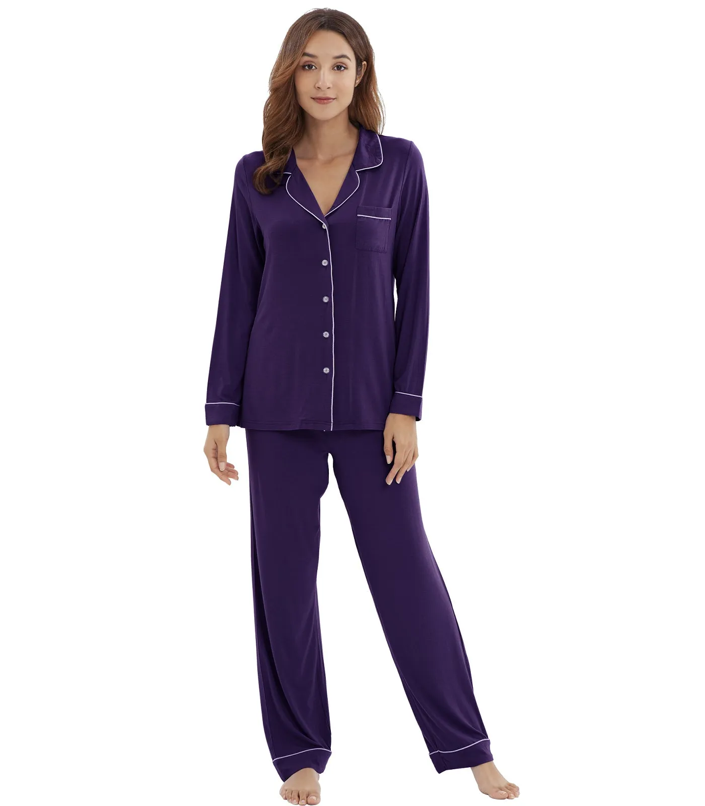 WiWi Pajamas Set Long Sleeve Nightwear Loungewear