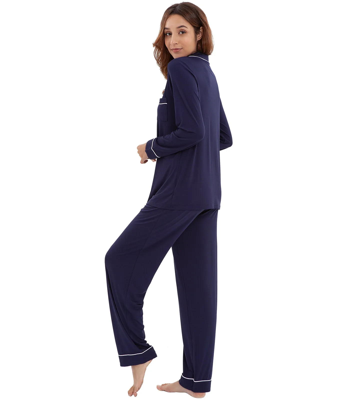 WiWi Pajamas Set Long Sleeve Nightwear Loungewear