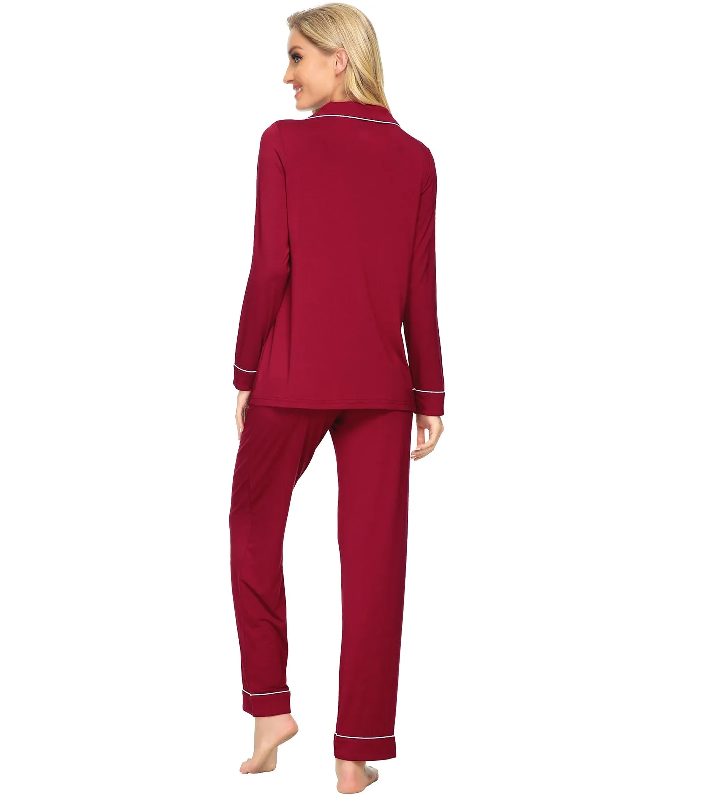 WiWi Pajamas Set Long Sleeve Nightwear Loungewear