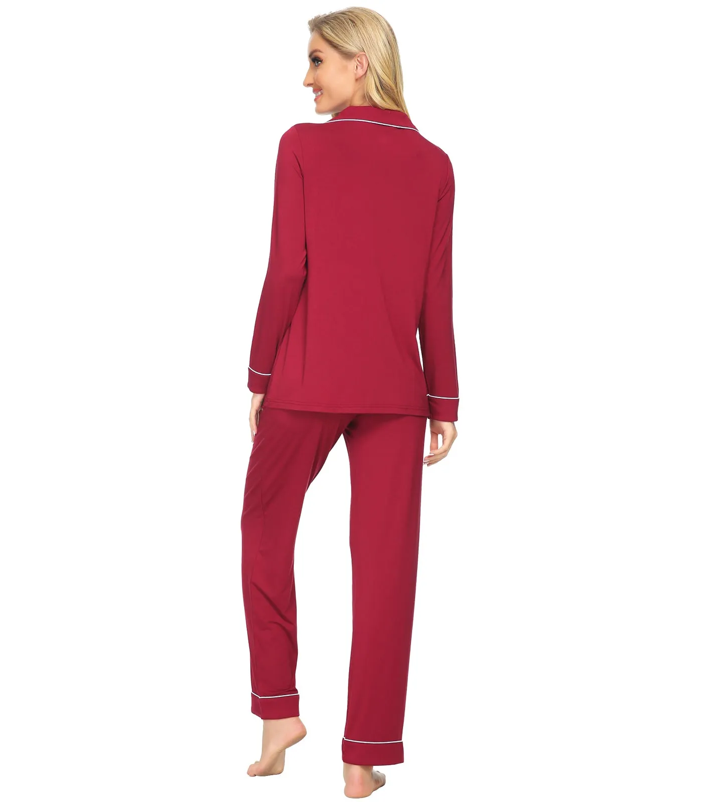 WiWi Pajamas Set Long Sleeve Nightwear Loungewear