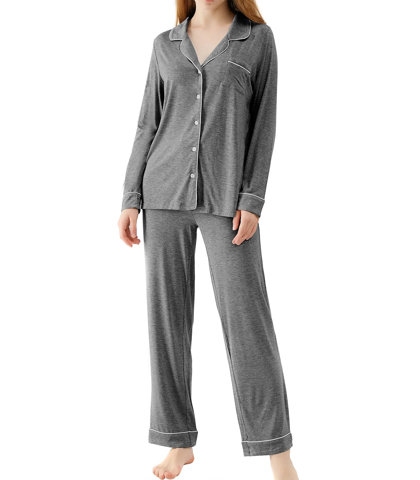 WiWi Pajamas Set Long Sleeve Nightwear Loungewear