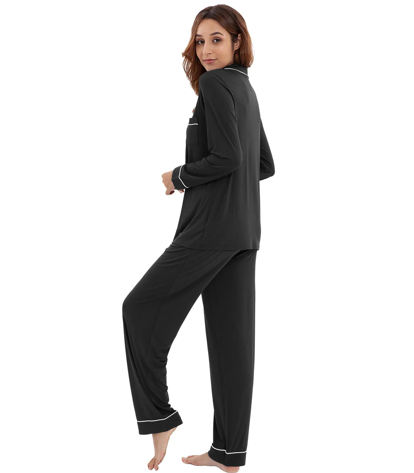 WiWi Pajamas Set Long Sleeve Nightwear Loungewear