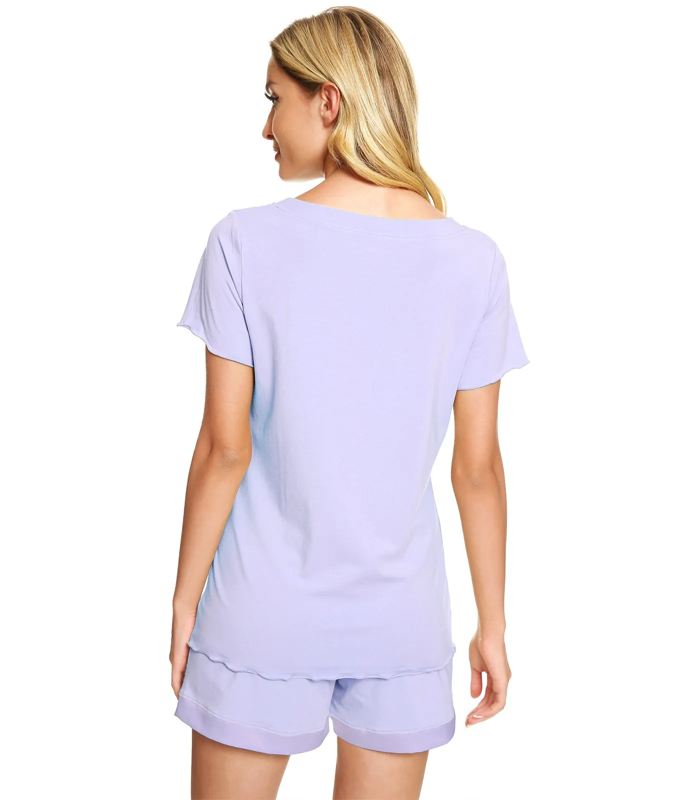 WiWi Women's Cute V-Neck Bamboo Pajamas Set