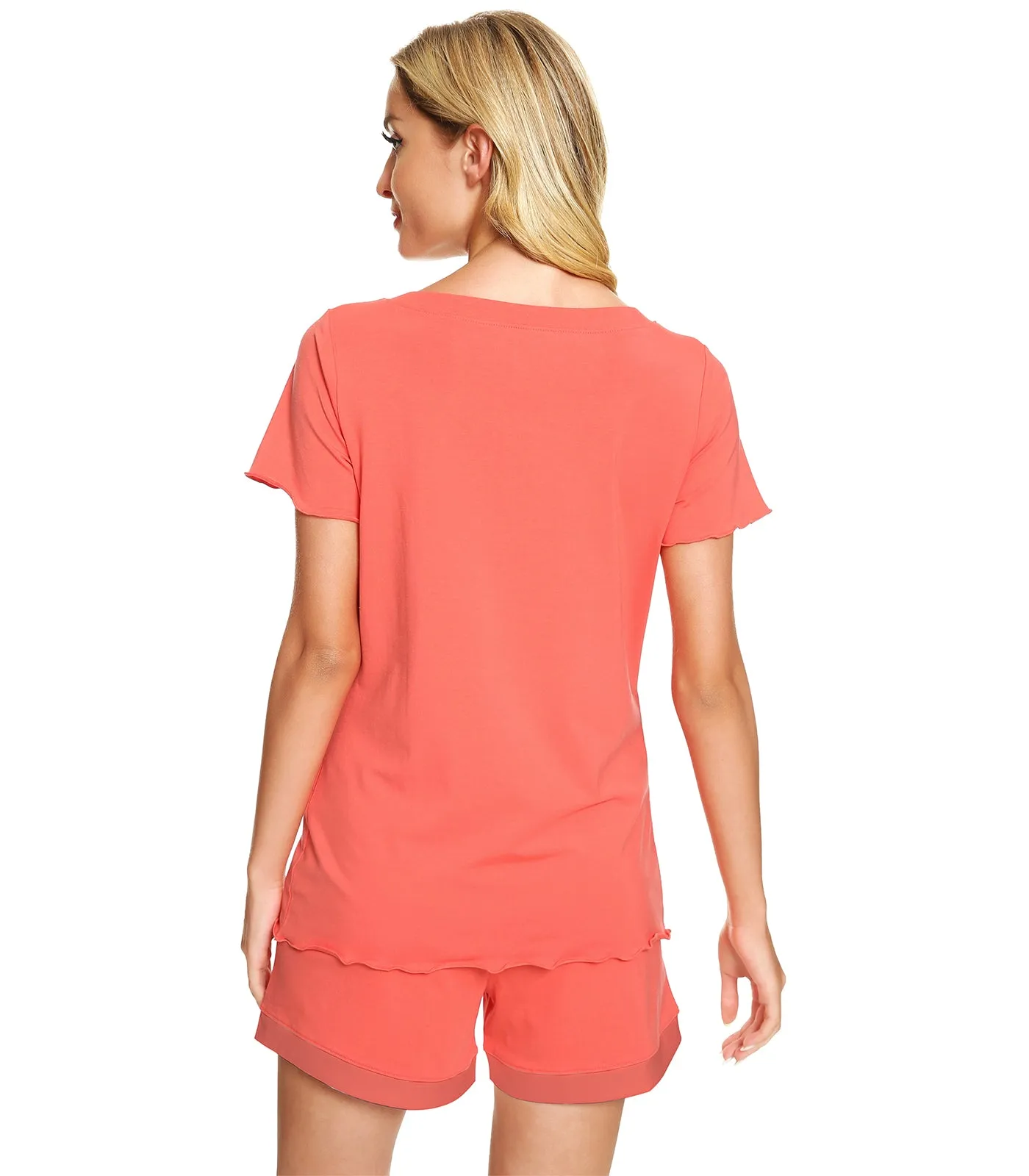 WiWi Women's Cute V-Neck Bamboo Pajamas Set