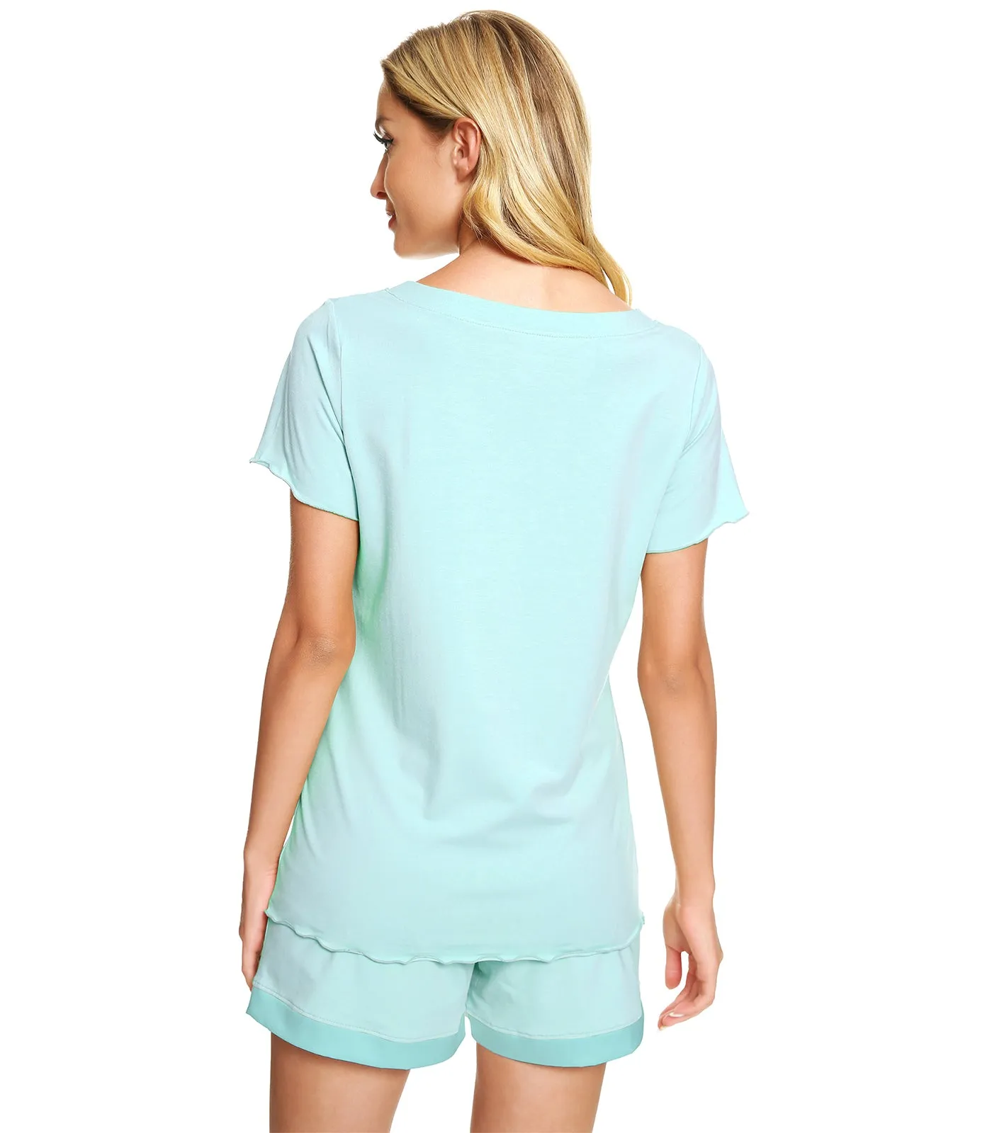 WiWi Women's Cute V-Neck Bamboo Pajamas Set
