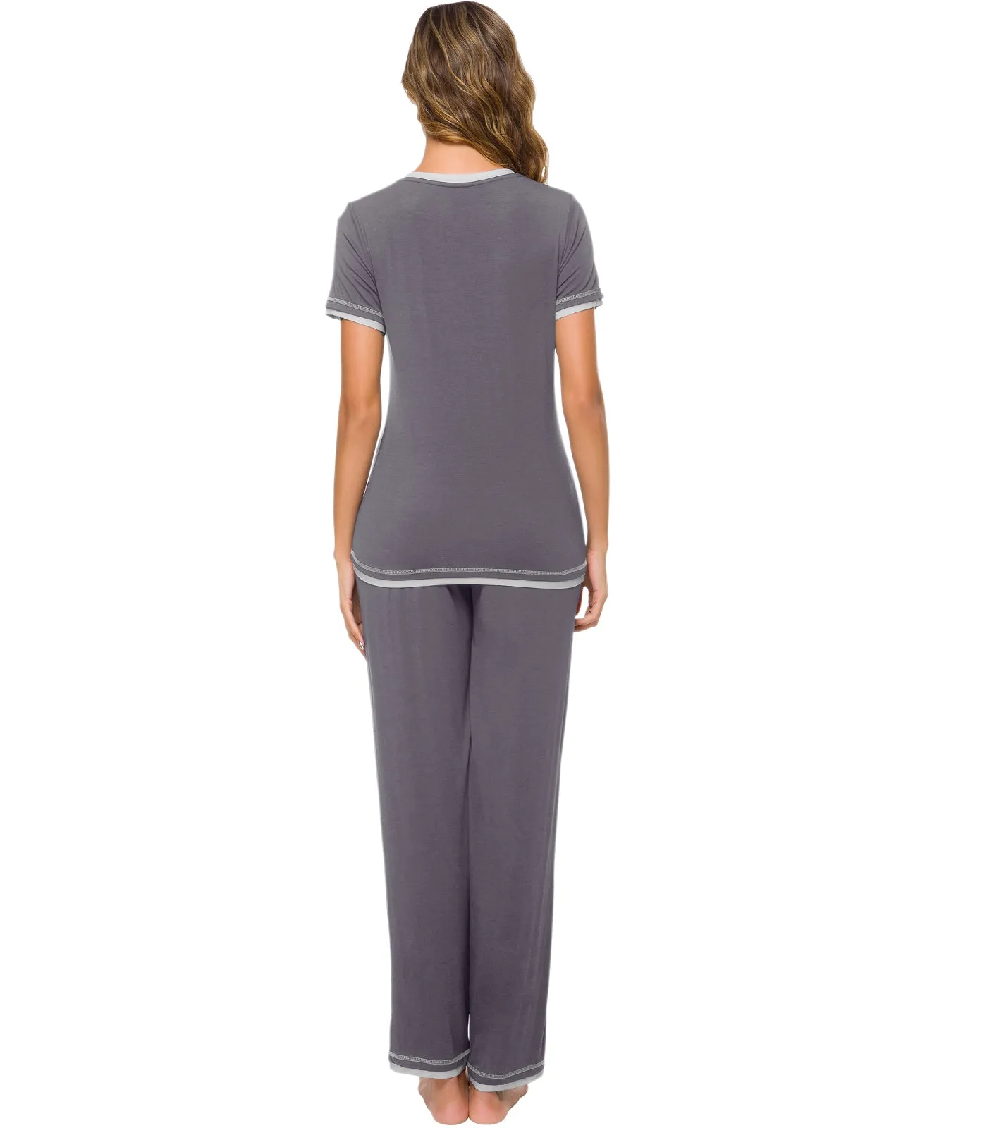 WiWi Womens Short Sleeves Pajamas Set
