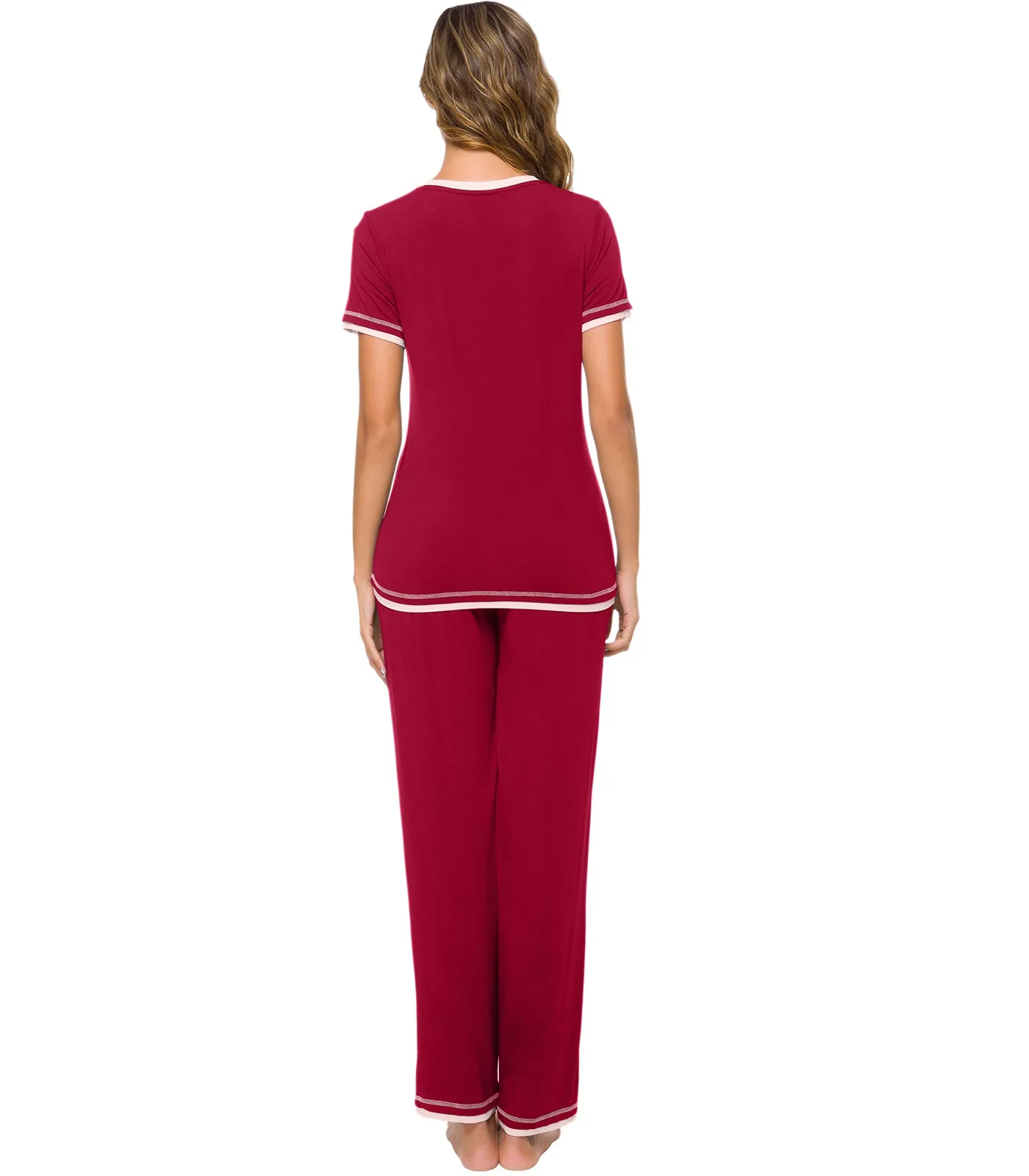 WiWi Womens Short Sleeves Pajamas Set