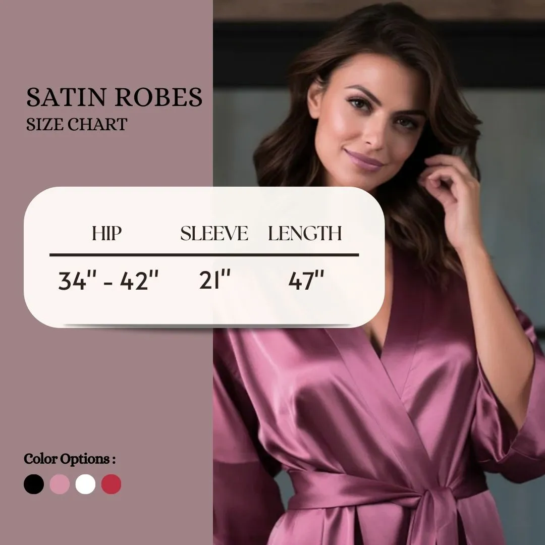 Women Satin Babydoll Belted Kimono Robe