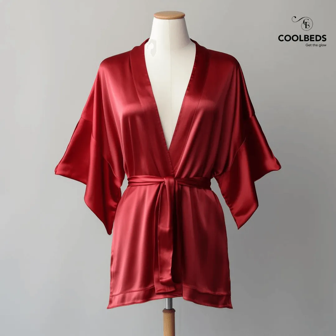 Women Satin Babydoll Belted Kimono Robe