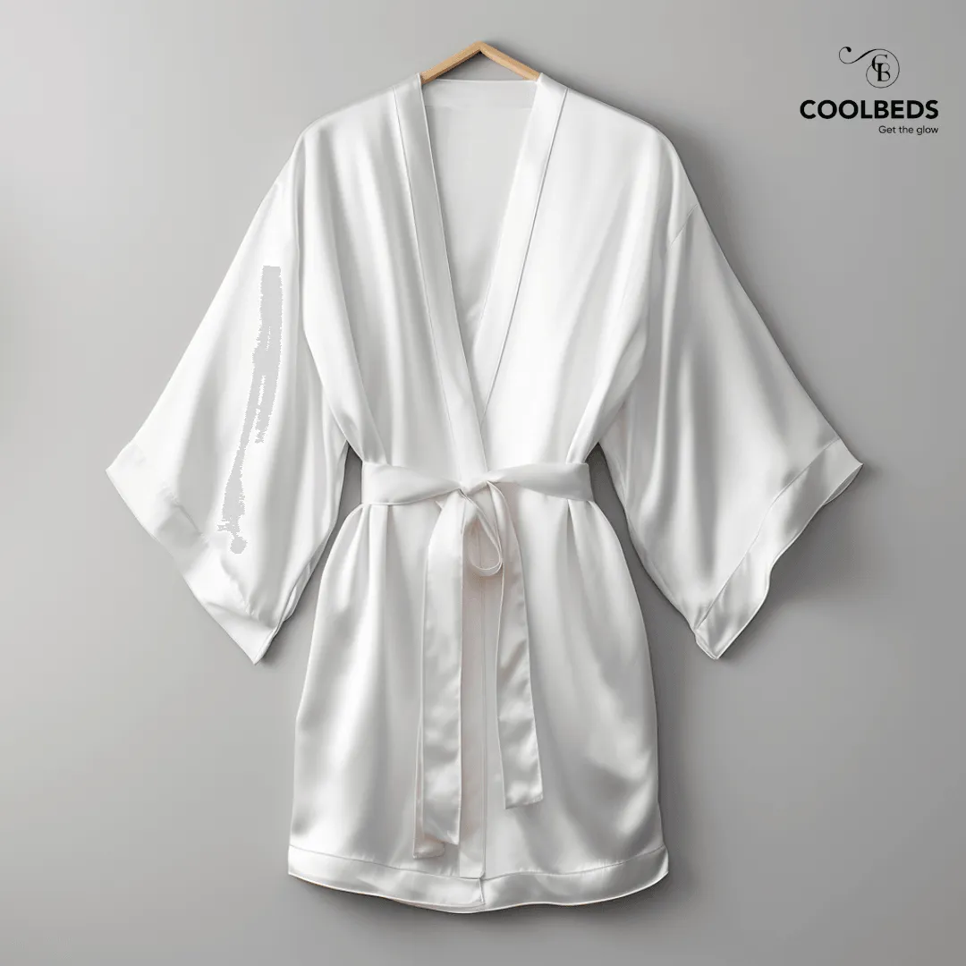 Women Satin Babydoll Belted Kimono Robe