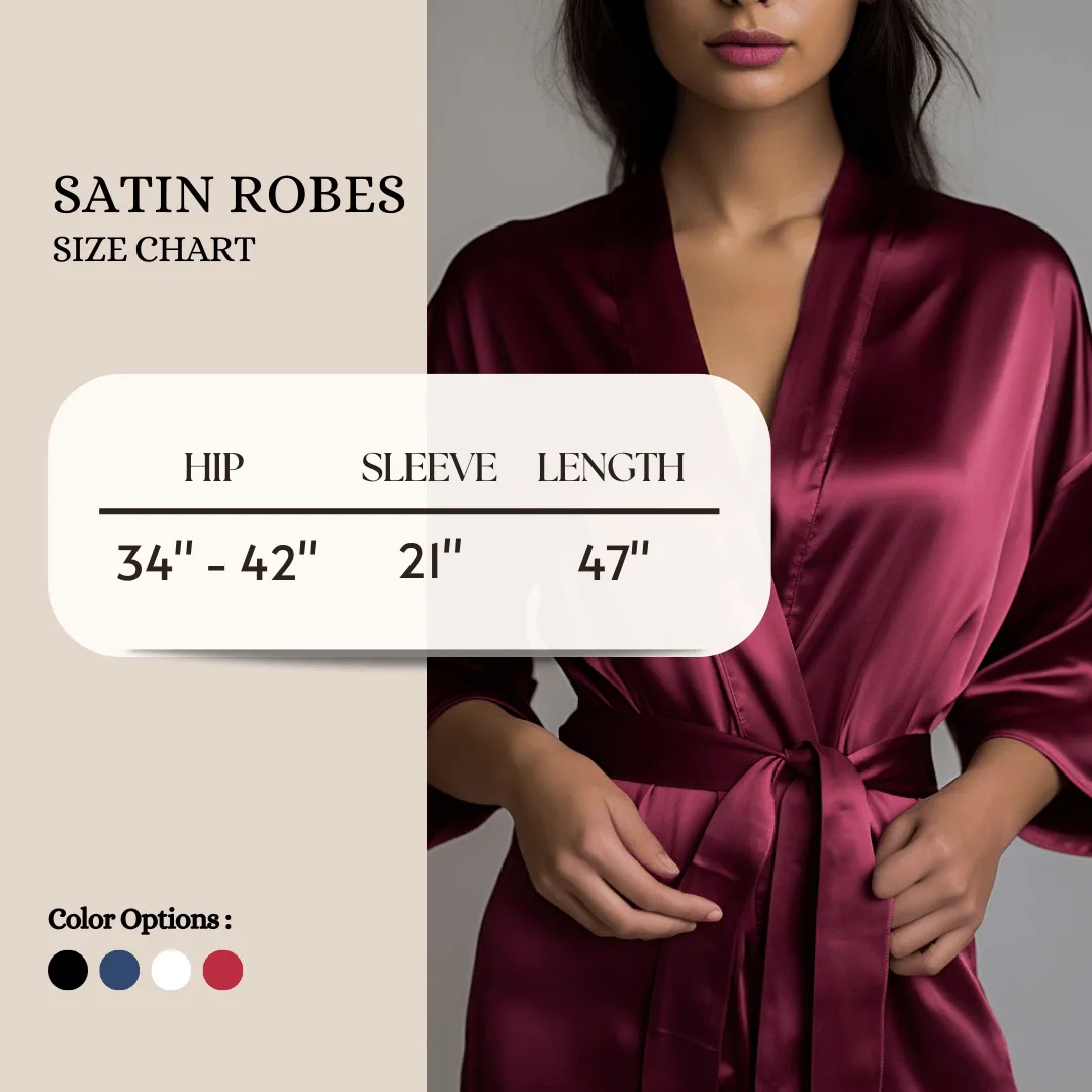 Women Satin Babydoll Belted Kimono Robe