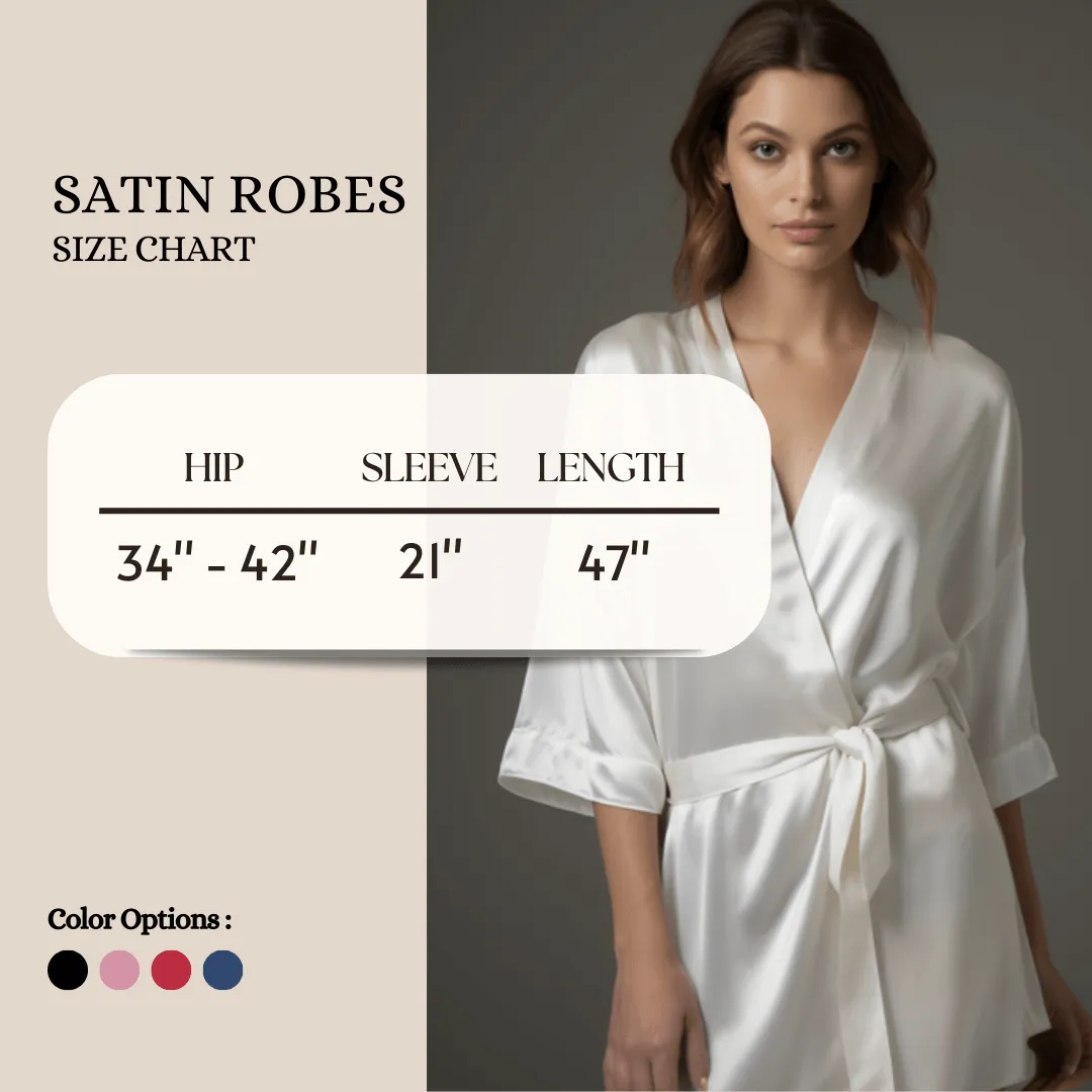 Women Satin Babydoll Belted Kimono Robe