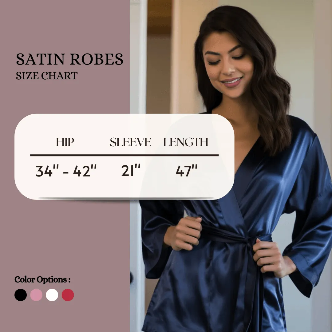 Women Satin Babydoll Belted Kimono Robe