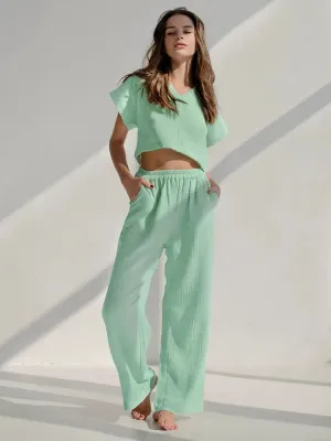Womens 2 Piece Loose Pajamas Set