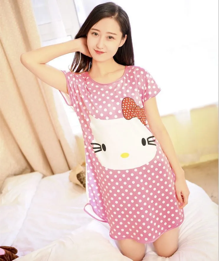 Women's fashion wearing loose sweet womens pajamas Animal printing Indoor Clothing Home Suit Sleepwear summer Pajamas