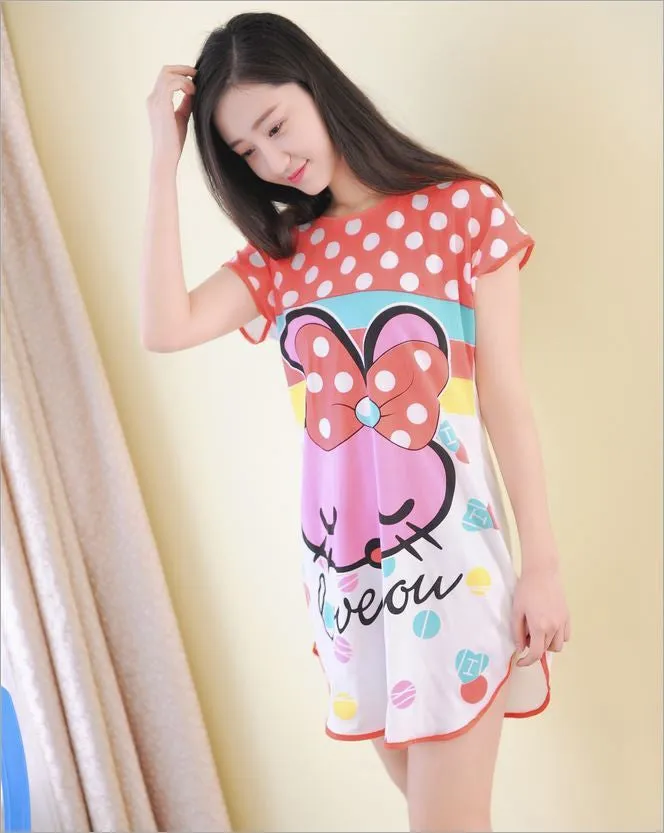 Women's fashion wearing loose sweet womens pajamas Animal printing Indoor Clothing Home Suit Sleepwear summer Pajamas