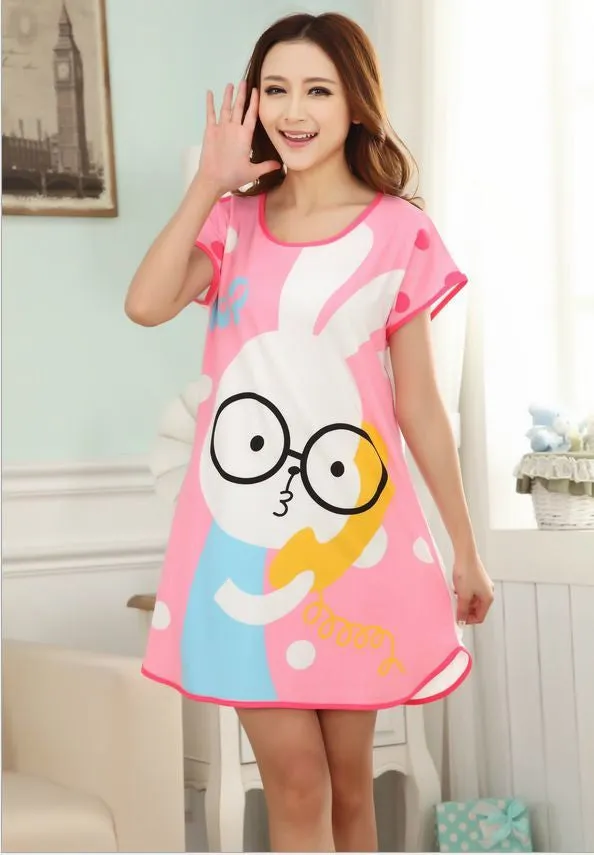 Women's fashion wearing loose sweet womens pajamas Animal printing Indoor Clothing Home Suit Sleepwear summer Pajamas