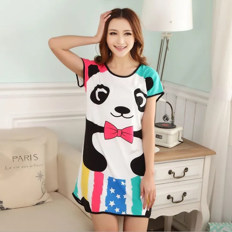 Women's fashion wearing loose sweet womens pajamas Animal printing Indoor Clothing Home Suit Sleepwear summer Pajamas