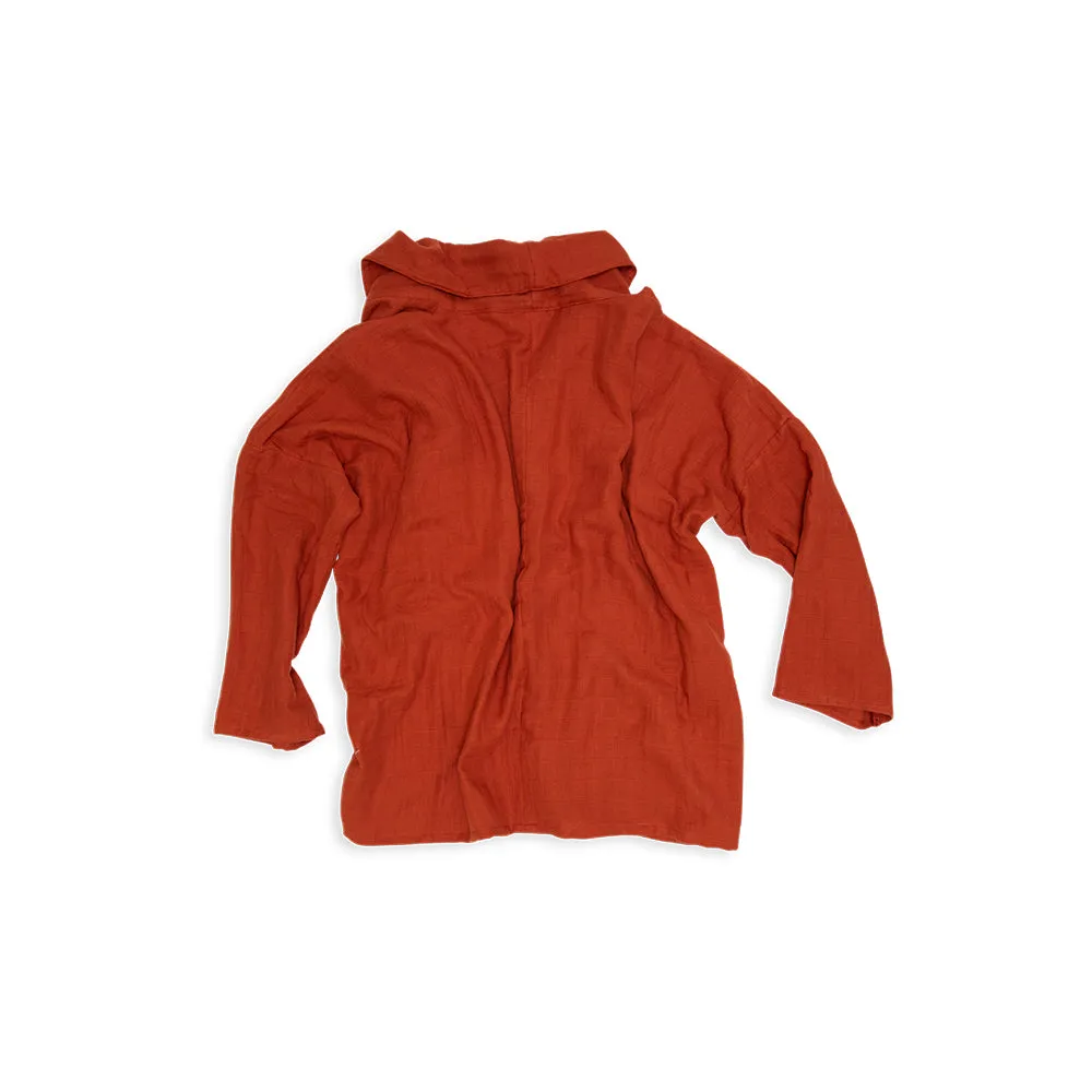 Women's Organic Cotton Gauze Kimono Jacket - Cayenne