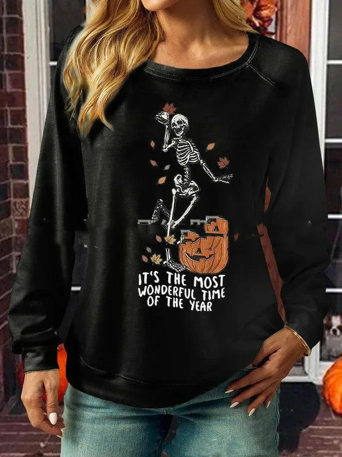 Women's Summer New Round Neck Long Sleeve Digital Printing