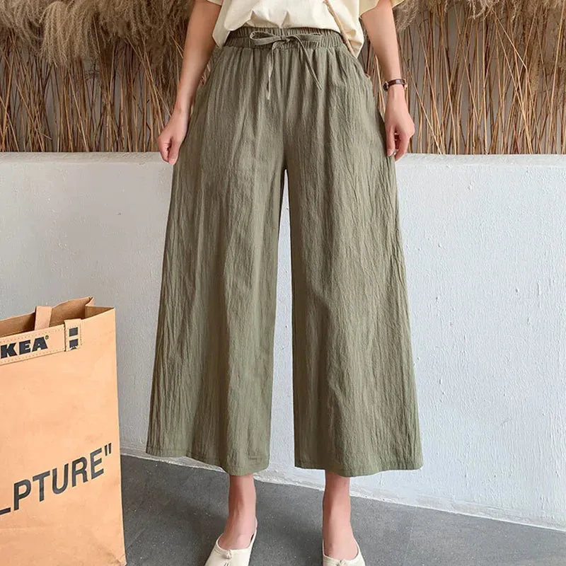 Women’s Wide-Leg Cotton Pants