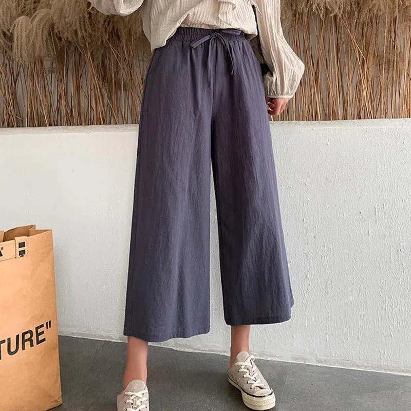 Women’s Wide-Leg Cotton Pants