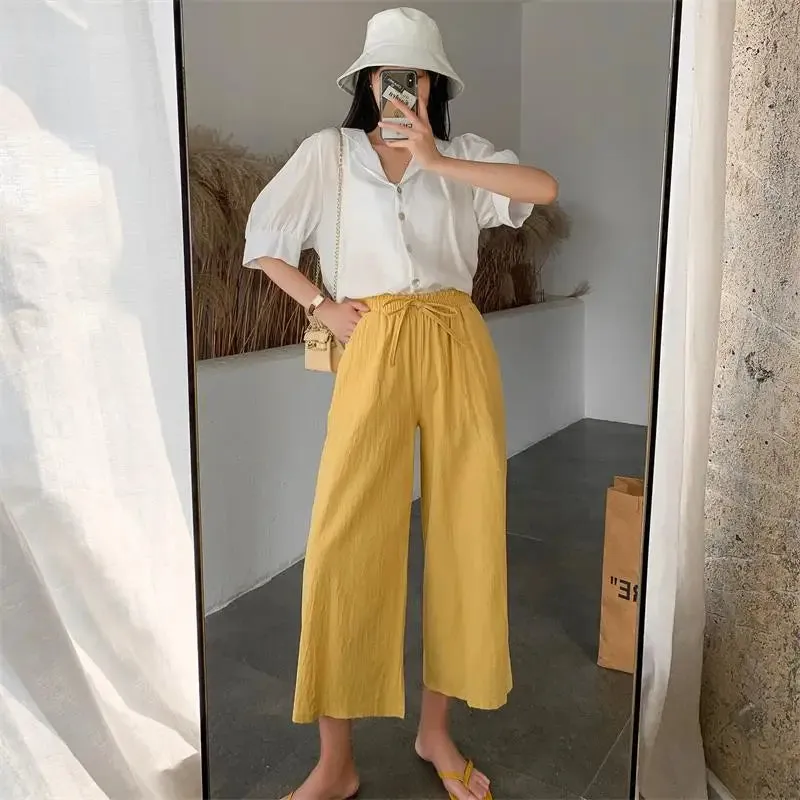 Women’s Wide-Leg Cotton Pants