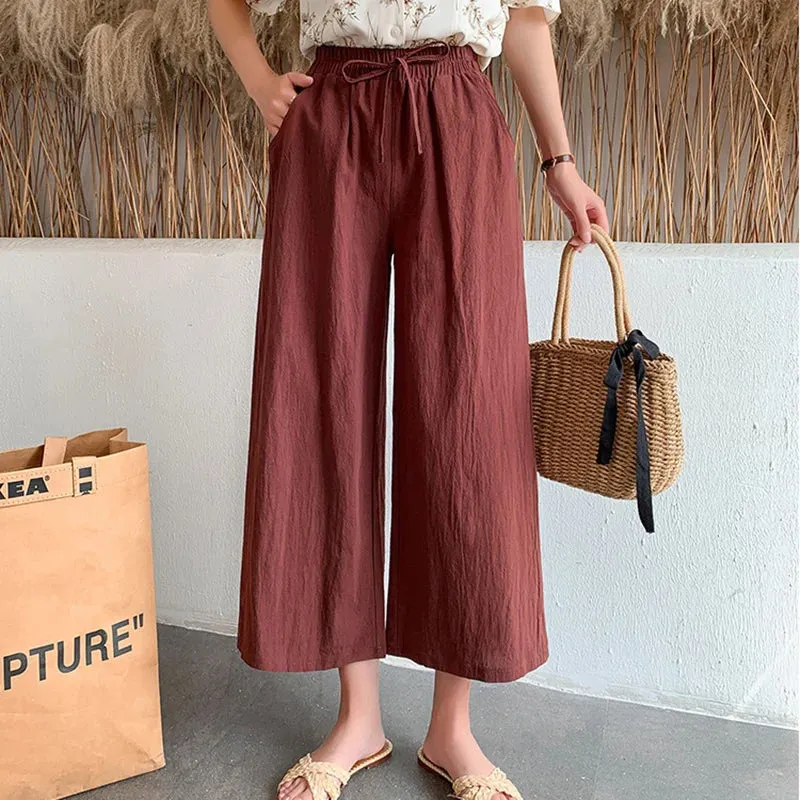 Women’s Wide-Leg Cotton Pants