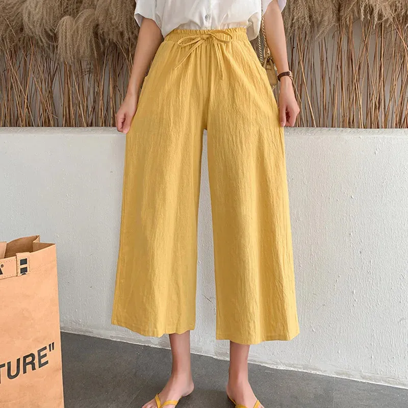 Women’s Wide-Leg Cotton Pants