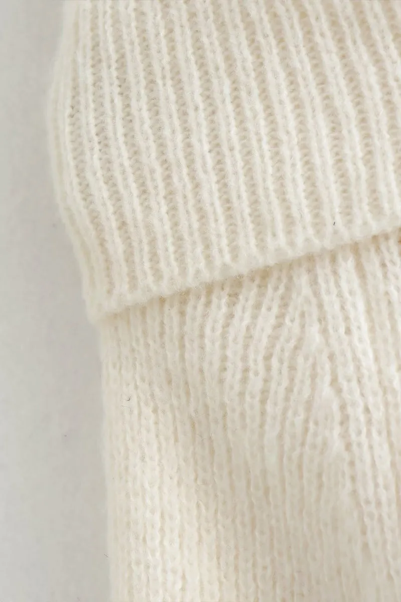 WS3393 Off Shoulder Sweater Outerwear