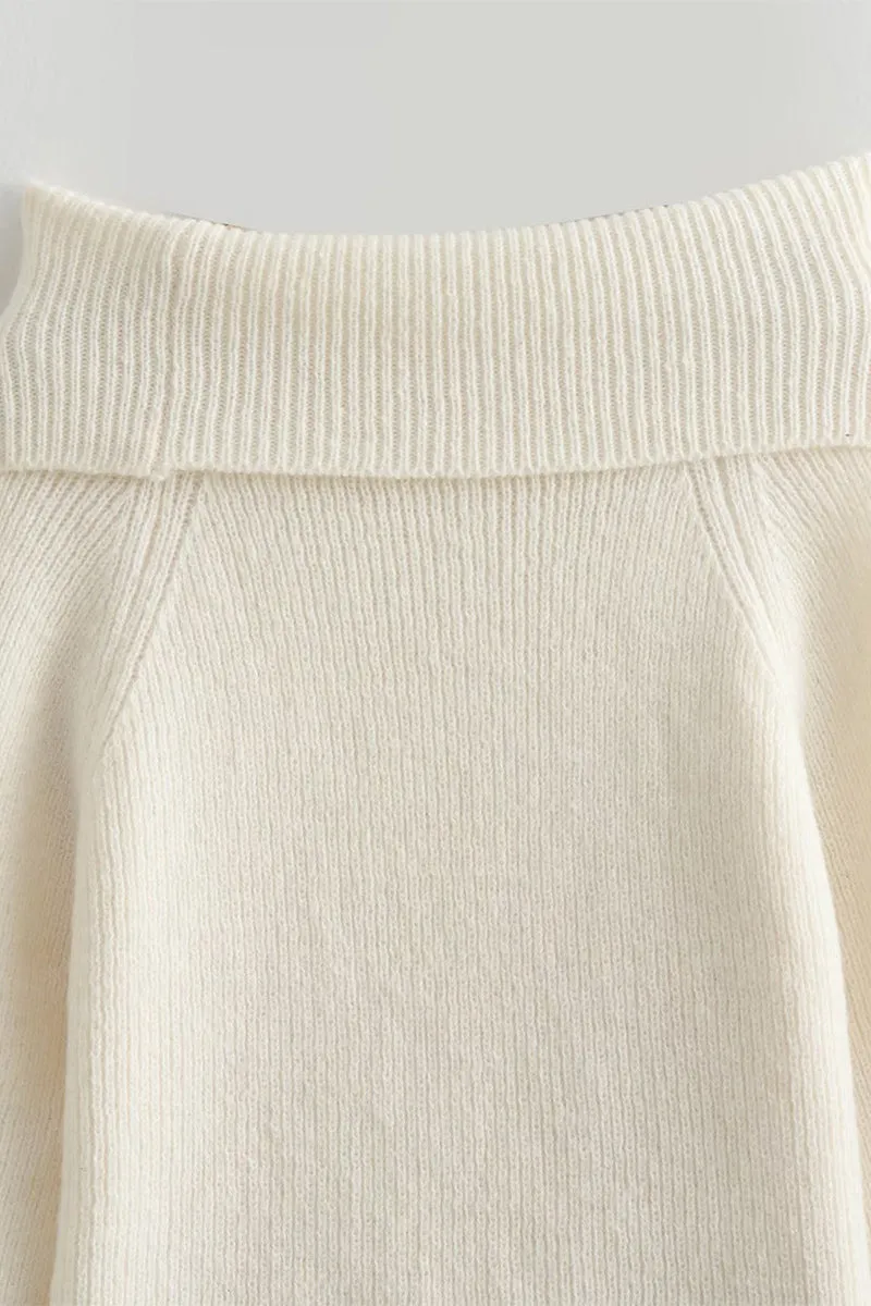 WS3393 Off Shoulder Sweater Outerwear