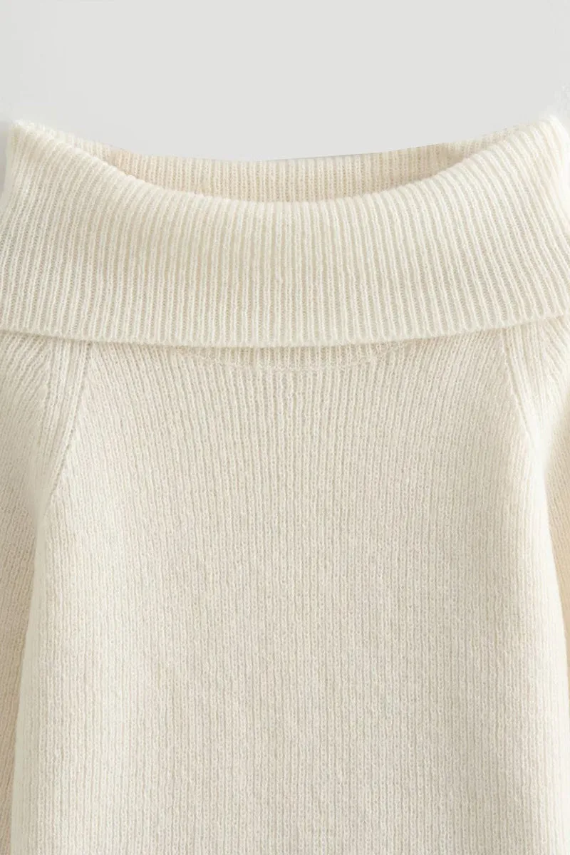 WS3393 Off Shoulder Sweater Outerwear