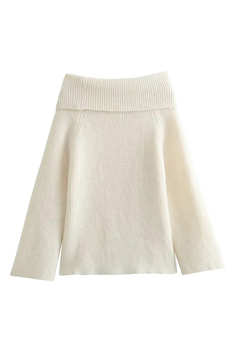 WS3393 Off Shoulder Sweater Outerwear