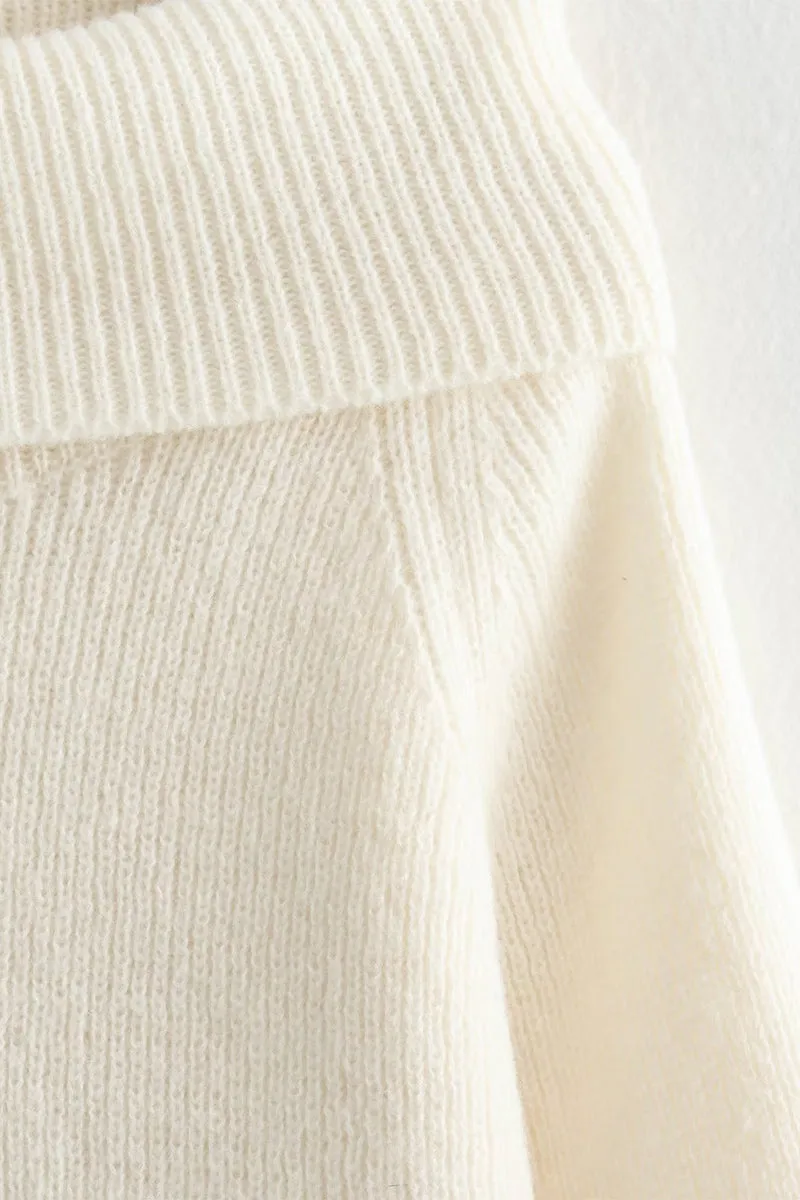WS3393 Off Shoulder Sweater Outerwear