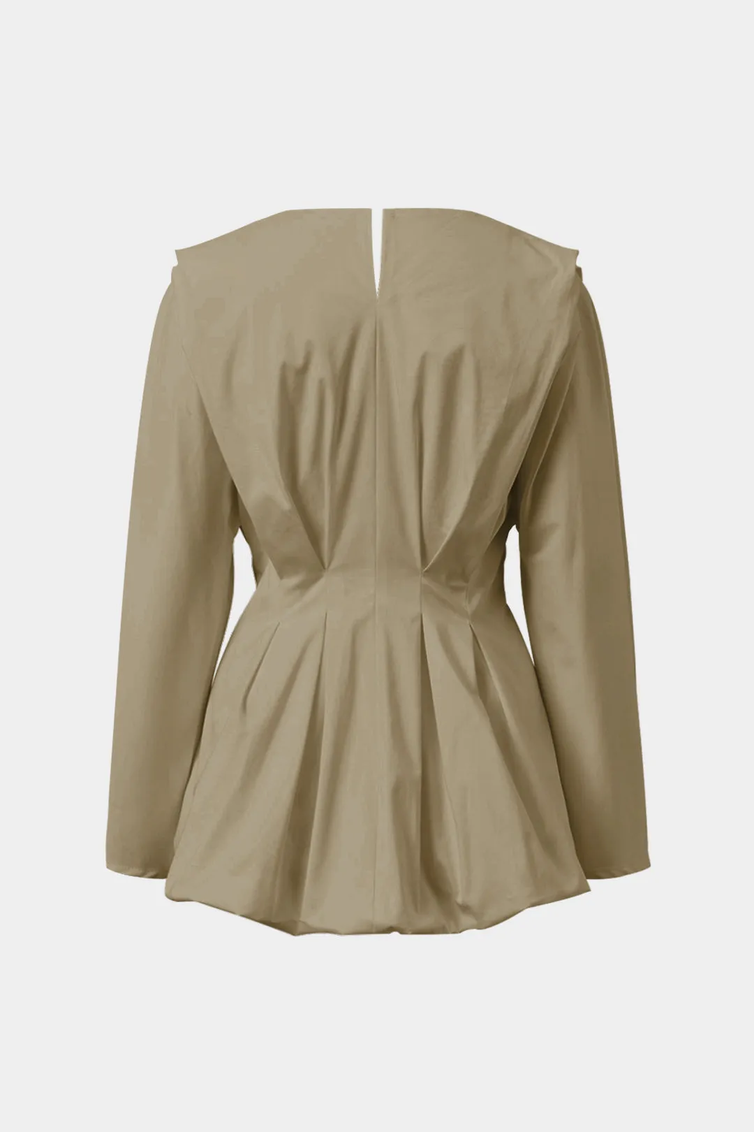 Xara - Chic and Flowy Pleats Woman's Long Sleeve Shirt